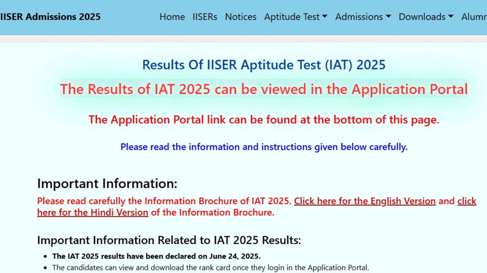 IISER Aptitude Test: IAT 2025 result announced at iiseradmission.in; check steps to download