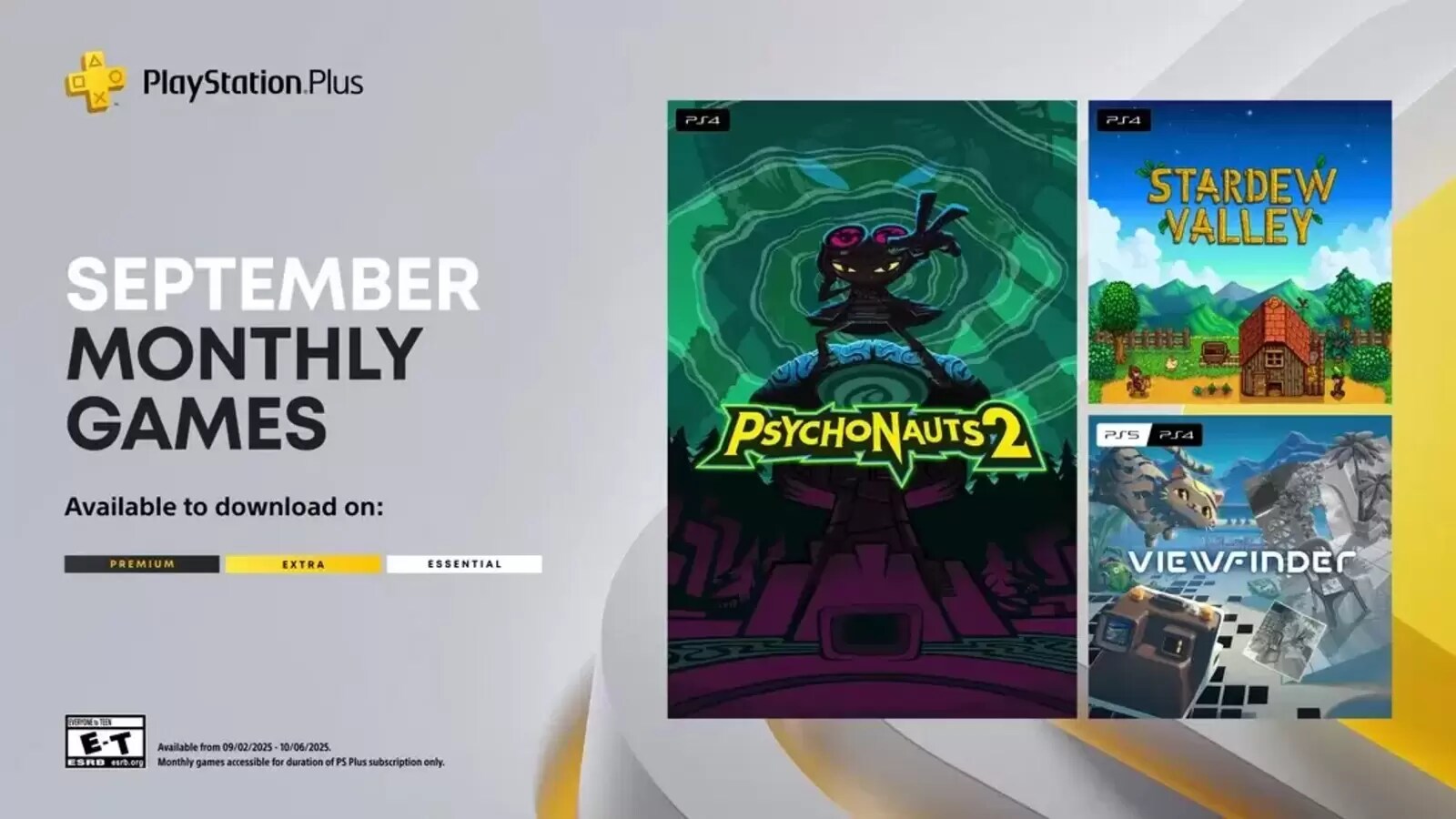 Sony PlayStation Plus September line-up: Psychonauts 2, Stardew Valley, and Viewfinder free this month Sony PlayStation Plus September line-up: Psychonauts 2, Stardew Valley, and Viewfinder free this month