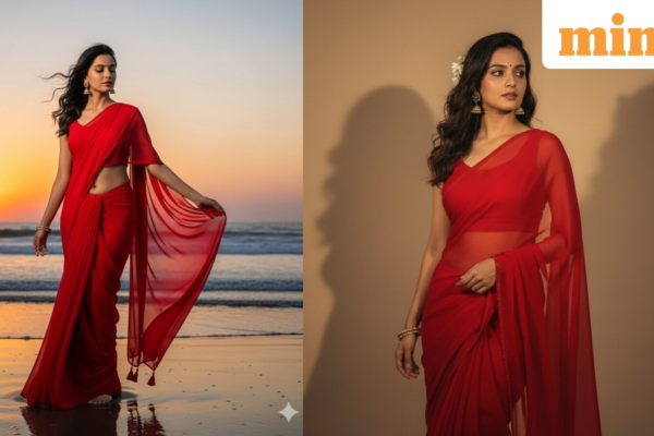 Retro red saree AI pictures: Transform your selfie into Bollywood style with these simple prompts